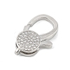 Brass Micro Pave Clear Cubic Zirconia Lobster Claw Clasps KK-P299-05P-2