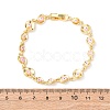 Brass Link Chain Bracelets for Women BJEW-D387-03G-7