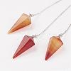 Natural & Synthetic Mixed Stone Hexagonal Pointed Dowsing Pendulums G-G956-D-FF-2