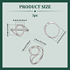 1Pc Rhodium Plated 925 Sterling Silver Adjustable Ring Components FIND-PH0023-51-2