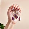Natural Amethyst Bullet Chandelier Earrings EJEW-SW00017-01-3