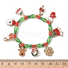 Christmas Alloy Enamel Charm Bracelets BJEW-B155-01A-KCG-3