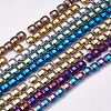 Electroplated Non-magnetic Synthetic Hematite Beads Strands G-P367-E-1