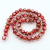 Handmade Gold Sand Lampwork Rondelle Beads Strands X-LAMP-L003-A-01-2