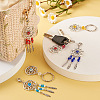 Kissitty Woven Net/Web with Feather Tibetan Style Alloy Pendant Decorations HJEW-KS0001-03-7