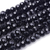 Faceted(32 Facets) Glass Round Beads Strands X-EGLA-J042-6mm-08-1