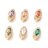 Rack Plating Brass Micro Pave Cubic Zirconia Beads KK-D073-02G-NR-1
