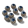 Wood Laser Engraved Tartan Beads WOOD-I011-01B-06-2