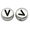 Silver Color Plated Acrylic Horizontal Hole Letter Beads MACR-PB43C9070-V-1