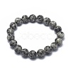 Natural Sesame Jasper/Kiwi Jasper Bead Stretch Bracelets X-BJEW-K212-B-033-2