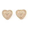 Rack Plating Brass Micro Pave Clear Cubic Zirconia Stud Earring for Women EJEW-G394-37G-2