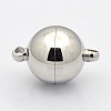 Tarnish Resistant Round 304 Stainless Steel Magnetic Clasps with Loops STAS-N014-01-16mm-1