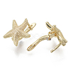 Brass Hoop Earring Findings with Latch Back Closure KK-S348-508-NF-4