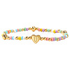 Summer Stainless Steel Heart Alphabet Colorful Glass Seed Beaded Stretch Bracelets for Women JV8929-47-1