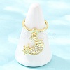 Adjustable Brass Micro Pave Cubic Zirconia Pendant Finger Rings for Women LS-RJEW-A090-01B-G-2