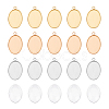 30Pcs 3 Colors 304 Stainless Steel Pendant Cabochon Settings STAS-UN0042-62-1