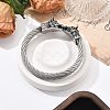 Viking 304 Stainless Steel Open Cuff Bangles for Men BJEW-U001-07L-AS-3
