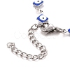 Enamel Rhombus with Evil Eye Link Chains Bracelet BJEW-P271-03P-03-3