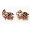 Brass Micro Pave Black Cubic Zirconia Lobster Claw Clasps ZIRC-I052-05-2
