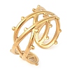Ion Plating(IP) 304 Stainless Steel Open Cuff Rings for Women RJEW-Z057-10G-2