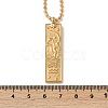 304 Stainless Steel Clear Cubic Zirconia Rectangle Constellation Pendant Necklaces for Women Men NJEW-S435-01G-K-5