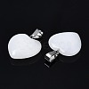 Heart Natural White Jade Pendants X-G-Q438-01-4