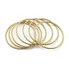 7Pcs PVD Vacuum Plating 202 Stainless Steel Bangle Sets BJEW-M317-11G-1