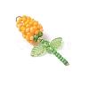 Glass Seed Beaded Rose Pendants PALLOY-MZ00959-4