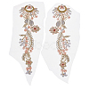 1 Pair Flower Polyester Embroider Thread Iron on/Sew On Patches PATC-FG0003-50-1