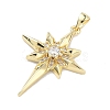 Brass Micro Pave Clear Cubic Zirconia Pendants KK-C251-14G-2