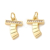 Rack Plating Eco-friendly Brass Micro Pave Clear Cubic Zirconia Charms KK-D072-01G-T-NR-1