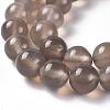 Natural Grey Agate Bead Strands G-R193-12-8mm-3