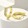 Brass Clear Cubic Zirconia Hoop Earrings EJEW-M047-16G-1