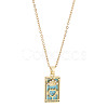 Brass with Cubic Zirconia Pendants Necklaces NJEW-LP0001-45F-G-1