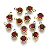 PVD Vacuum Plating 201 Stainless Steel Rhinestone Charms STAS-S068-07G-2