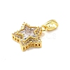 Brass Micro Pave Cubic Zirconia Charms KK-R227-04G-2