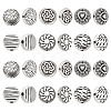 60Pcs 6 Styles Tibetan Style Alloy Beads FIND-ME0001-53-1
