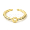 Clear Cubic Zirconia Initial Letter Open Cuff Ring RJEW-H120-09G-O-2