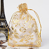 Rose Printed Organza Bags OP-R021-10x15-04-1