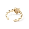 Heart Clear Cubic Zirconia Cuff Ring RJEW-M146-07G-3