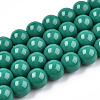 Opaque Solid Color Glass Beads Strands X-GLAA-T032-P10mm-12-1