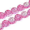 Electroplate Transparent Glass Beads Strands EGLA-N055-01D-1