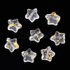 Spray Painted Transparent Glass Beads GLAA-FS0001-01B-1