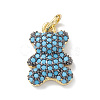 Rack Plating Brass Micro Pave Cubic Zirconia Charms KK-H443-06G-2