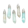 Bullet Natural Flower Amazonite Pointed Pendants G-E332-C38-2