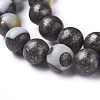 Assembled Synthetic African Pyrite and Flower Amazonite Beads Strands G-D0006-C14-8mm-3