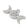 Brass Micro Pave Clear Cubic Zirconia Pendants KK-A300-10B-P-2