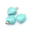 Heart Natural & Synthetic Mixed Stone Pendants X-G-Q371-M-3