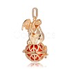 Golden Plated Brass Hollow Round Cage Pendants KK-J249-09G-2