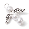 Shell Pearl Beaded Angel Pendants PALLOY-JF03016-4